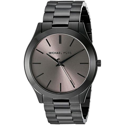 slim runway black stainless steel michael kors watch